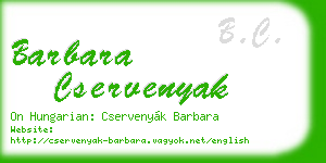 barbara cservenyak business card