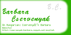barbara cservenyak business card